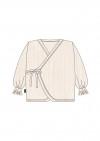 Wrap jacket white muslin with ruffled sleeves 0013_S25075