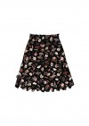 Skirt with floral black print FW21034