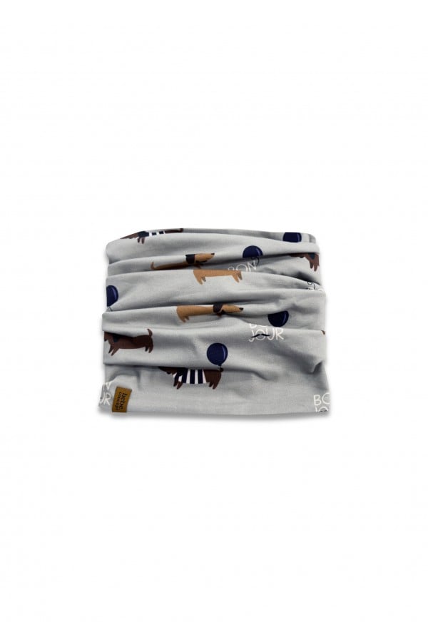 Scarf with all-over dog print 0173_F25193