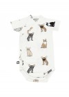 Body wrap over white with dog and cat print SS19100