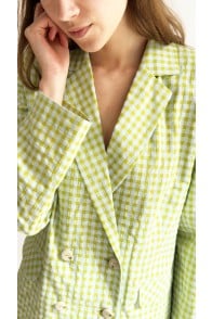 Jacket lime green checkers for female