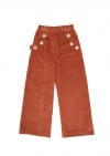 Pants dark pink corduroy with buttons FW23109