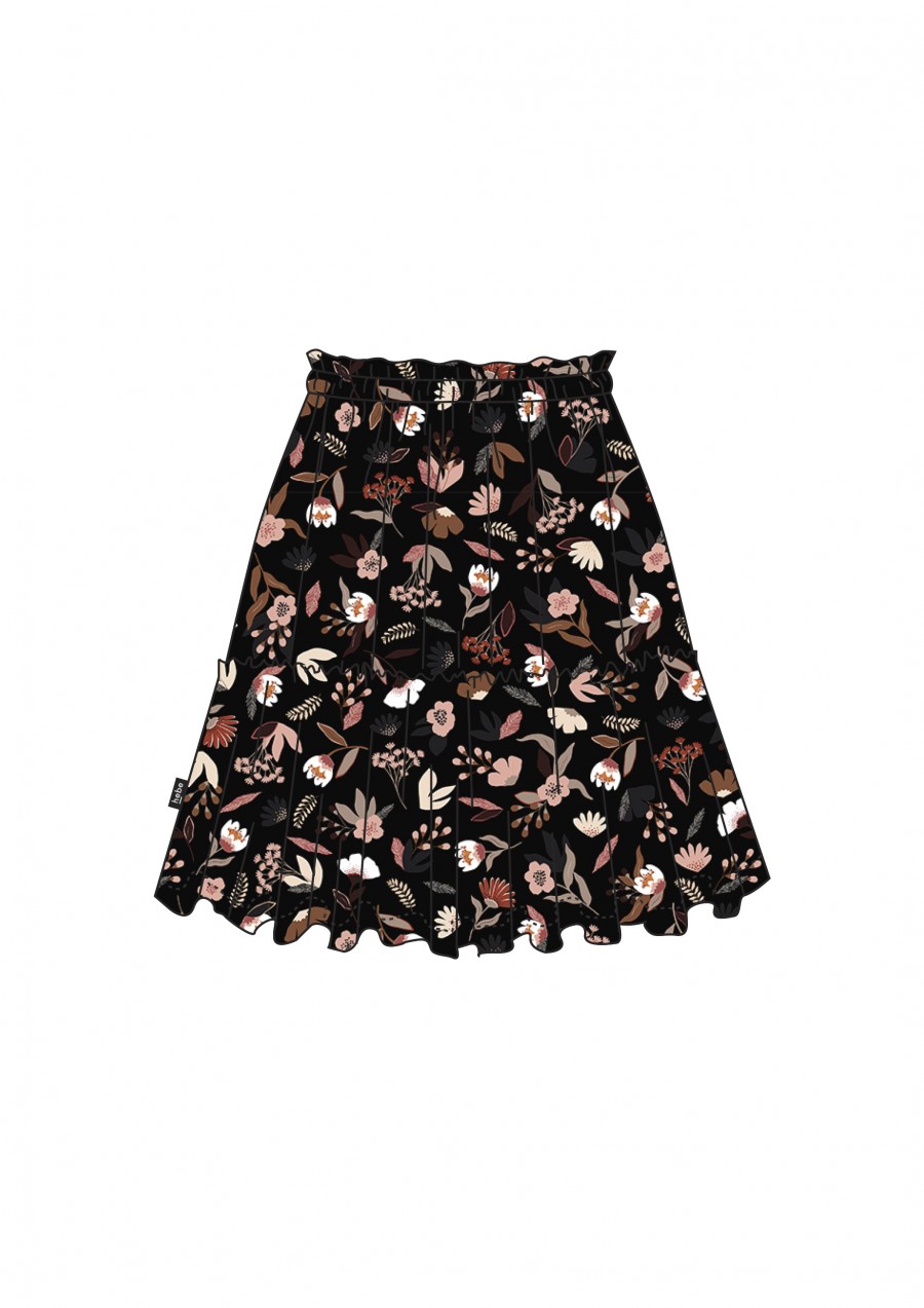 Skirt with floral black print FW21034L