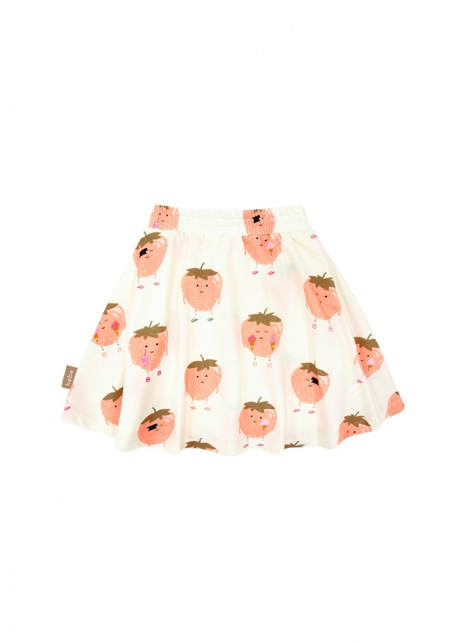 Skirt with shorts and strawberries print SS23156L