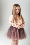 Skirt cocoa dusty pink tulle FW24141