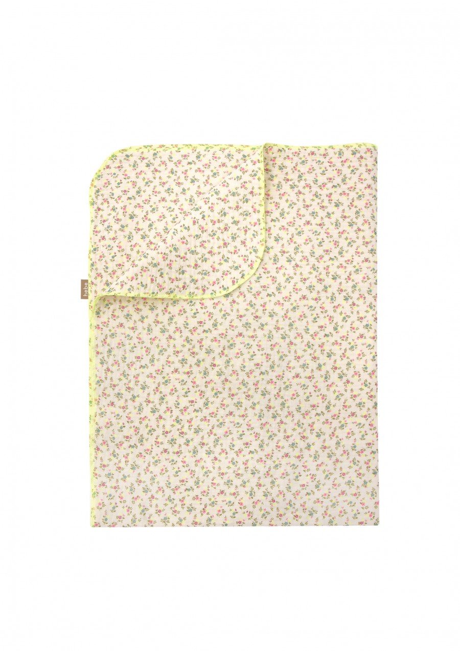 Blanket with mint small floral print SS23293