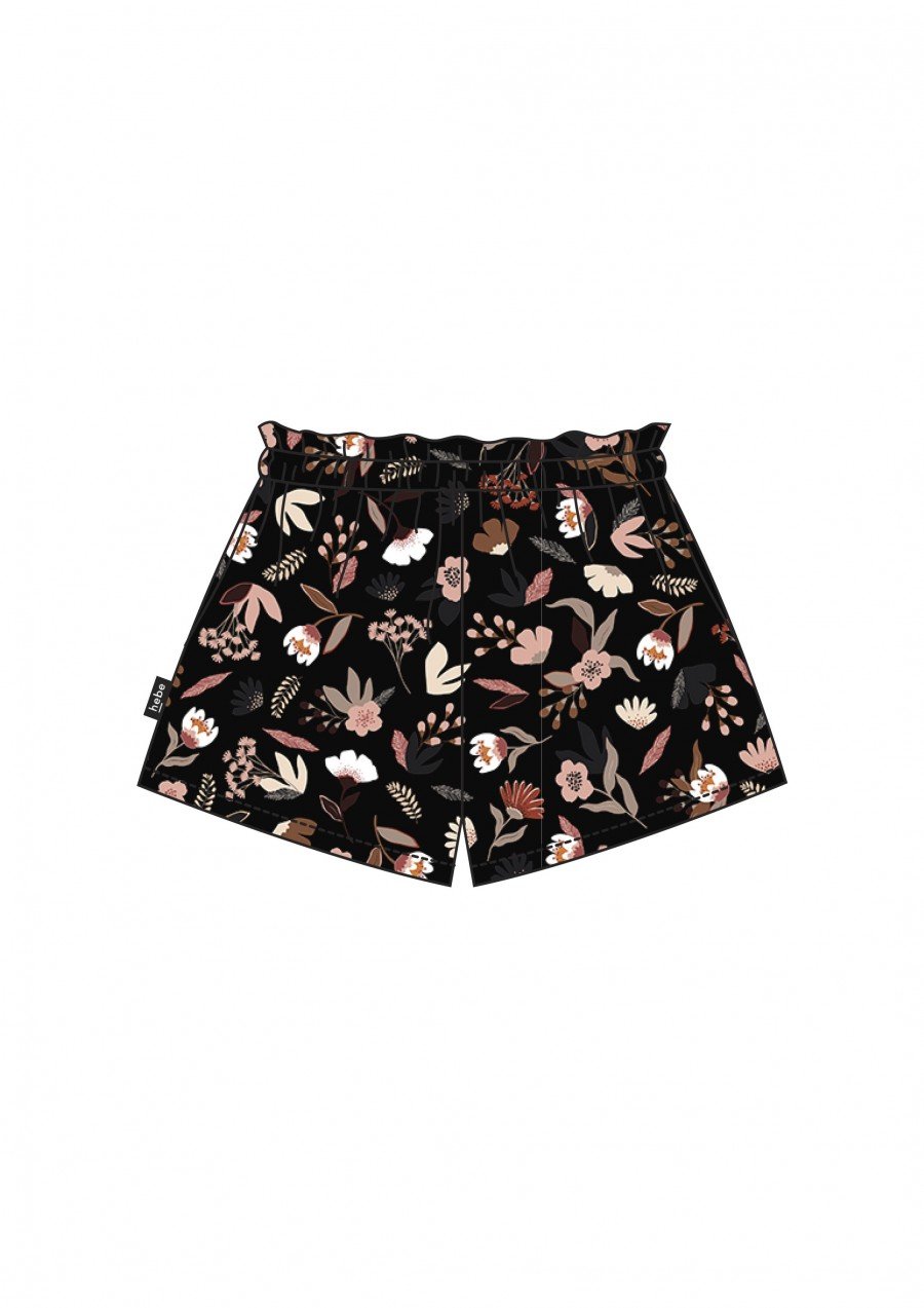 Shorts with floral black print FW21033L