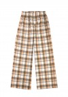 Wide pants yellow checkered flanel, women (tall) FW24230