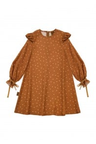 Dress with overall small heart print