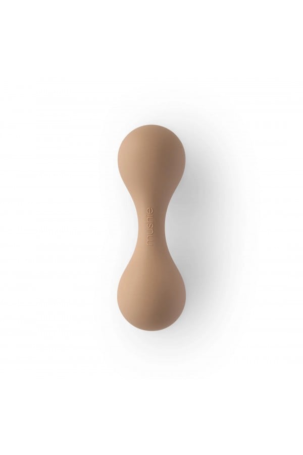 Mushie Silicone Baby Rattle Toy - Natural 101060