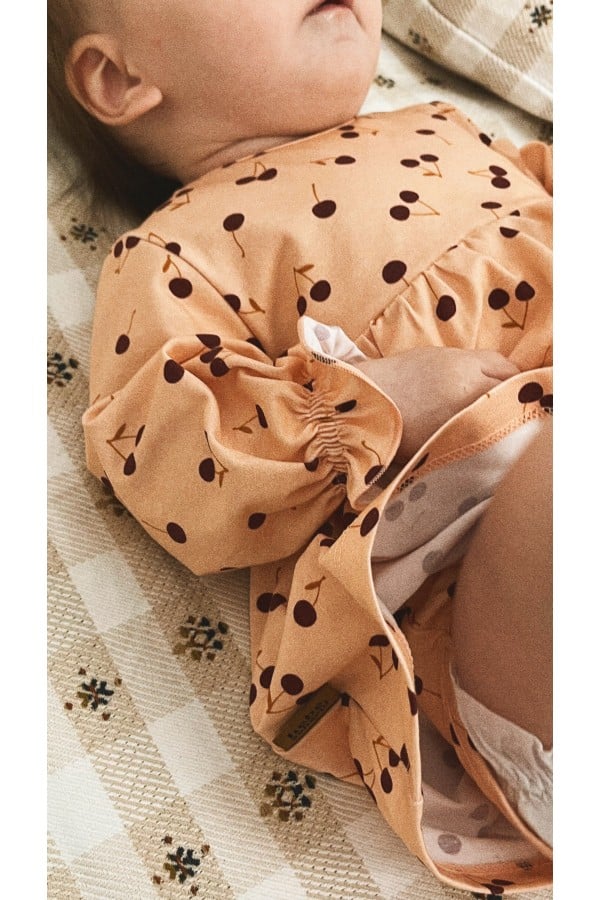 Body dress with small cherries allover print 0155_S25028