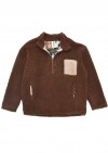 Warm pullover brown faux fur with lining and beige pocket FW22076L