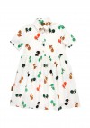 Dress cotton off-white with ping pong print SS24037