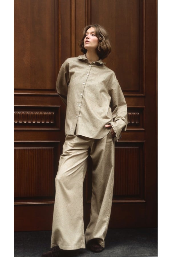 Lazy blossom beige pants, regular 0038_LM010