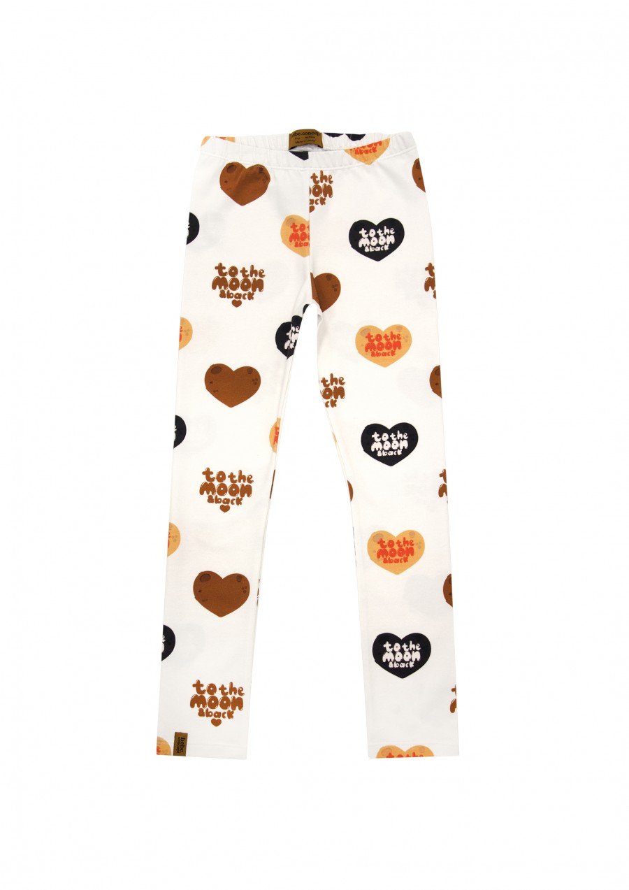 Leggings with overall big heart print FW24081