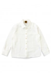 Shirt white muslin with long sleeve and buttons