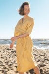 Wrap dress dusty yellow for female SS23231