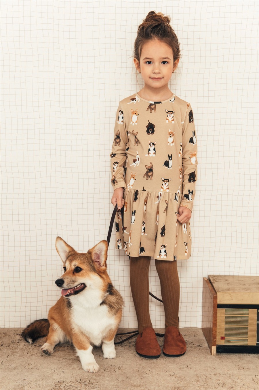Dress with dog friends print FW21309