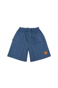 Shorts cotton with blue check print