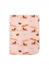 Blanket pink with dog and umbrella print SS24183