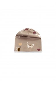 Hat with all-over cat print