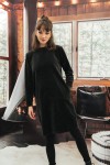 Sweatshirt dress dark grey velvet for female FW23228