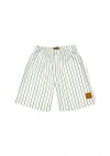 Shorts cotton off-white with green stripes print SS24042
