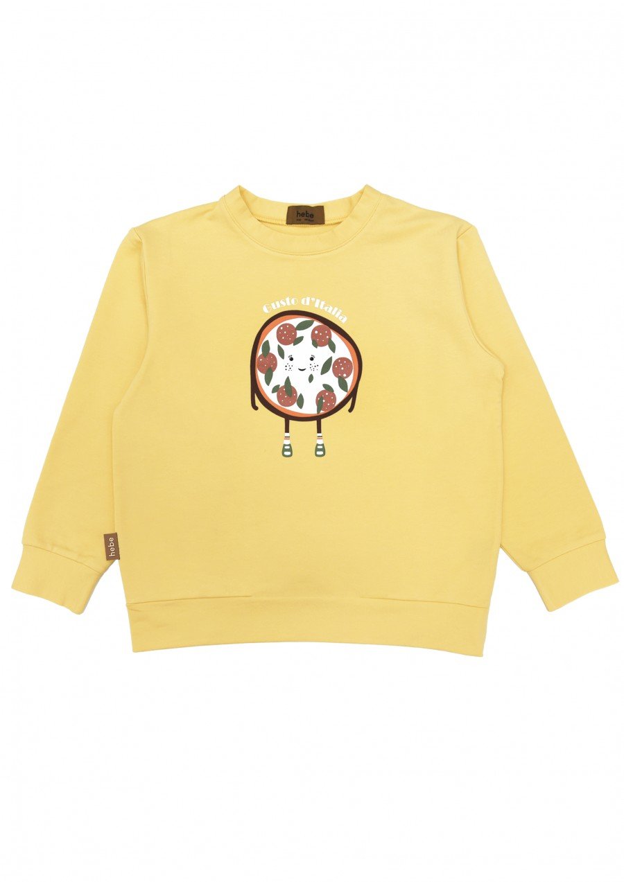 Sweater yellow with pizza SS23433L