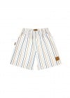 Shorts cotton off-white with blue stripes print SS24295