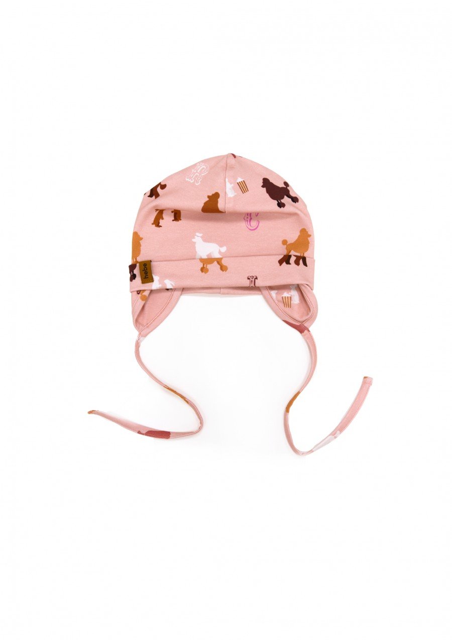 Hat with ears and poodle print FW23086