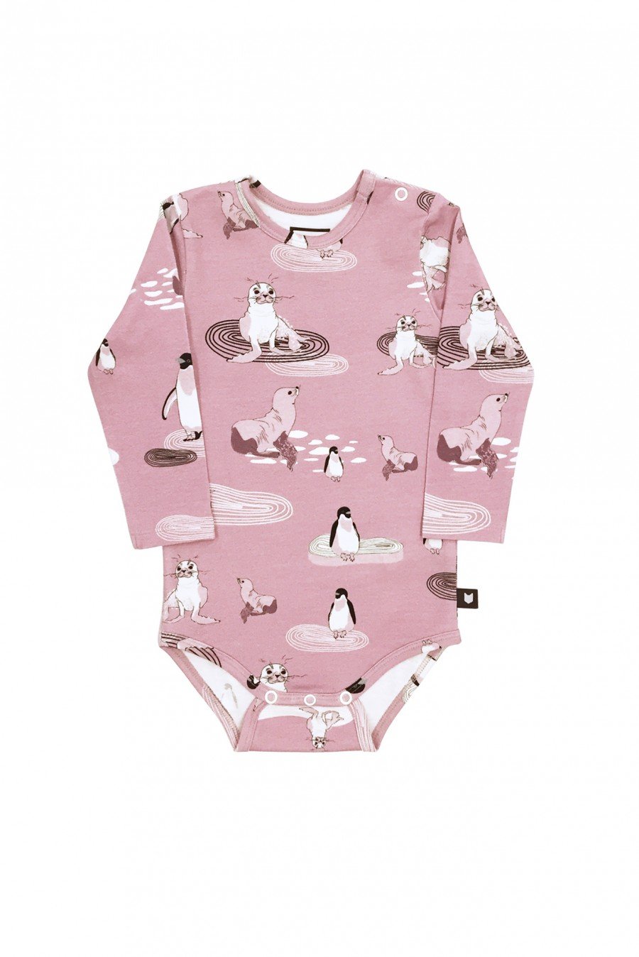 Pink body with penguins and seals MBO1010