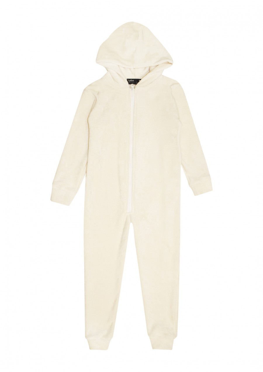 Warm jumpsuit white cotton terry SS21370