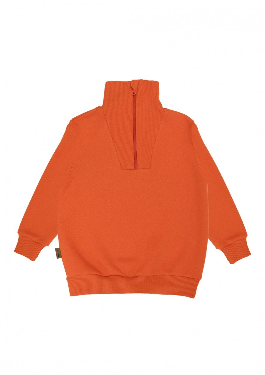 Sweater bright orange with zipper FW23259L