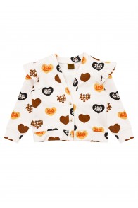 Jacket with overall big heart print