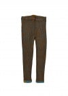 Leggings green/brown merino wool ribbed FW24248