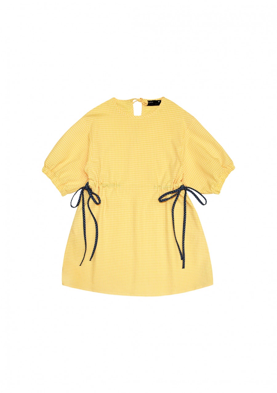 Blouse yellow checkered with sleeves SS21275L
