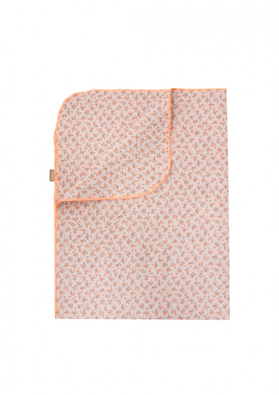 Blanket with orange small floral print SS23086