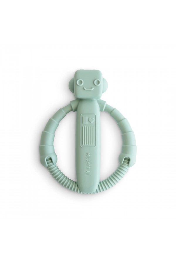 Mushie Robot Rattle Teether - Cambridge Blue 101475