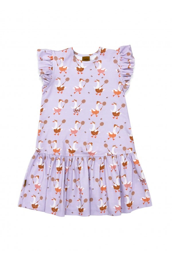 Dress violet with goose print SS24137