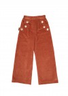 Pants dark pink corduroy with buttons FW23109L