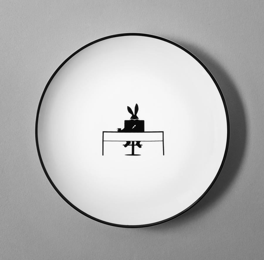 Plate "Working Rabbit onesize HAM081