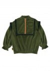 Blouse green corduroy with zipper FW23167L