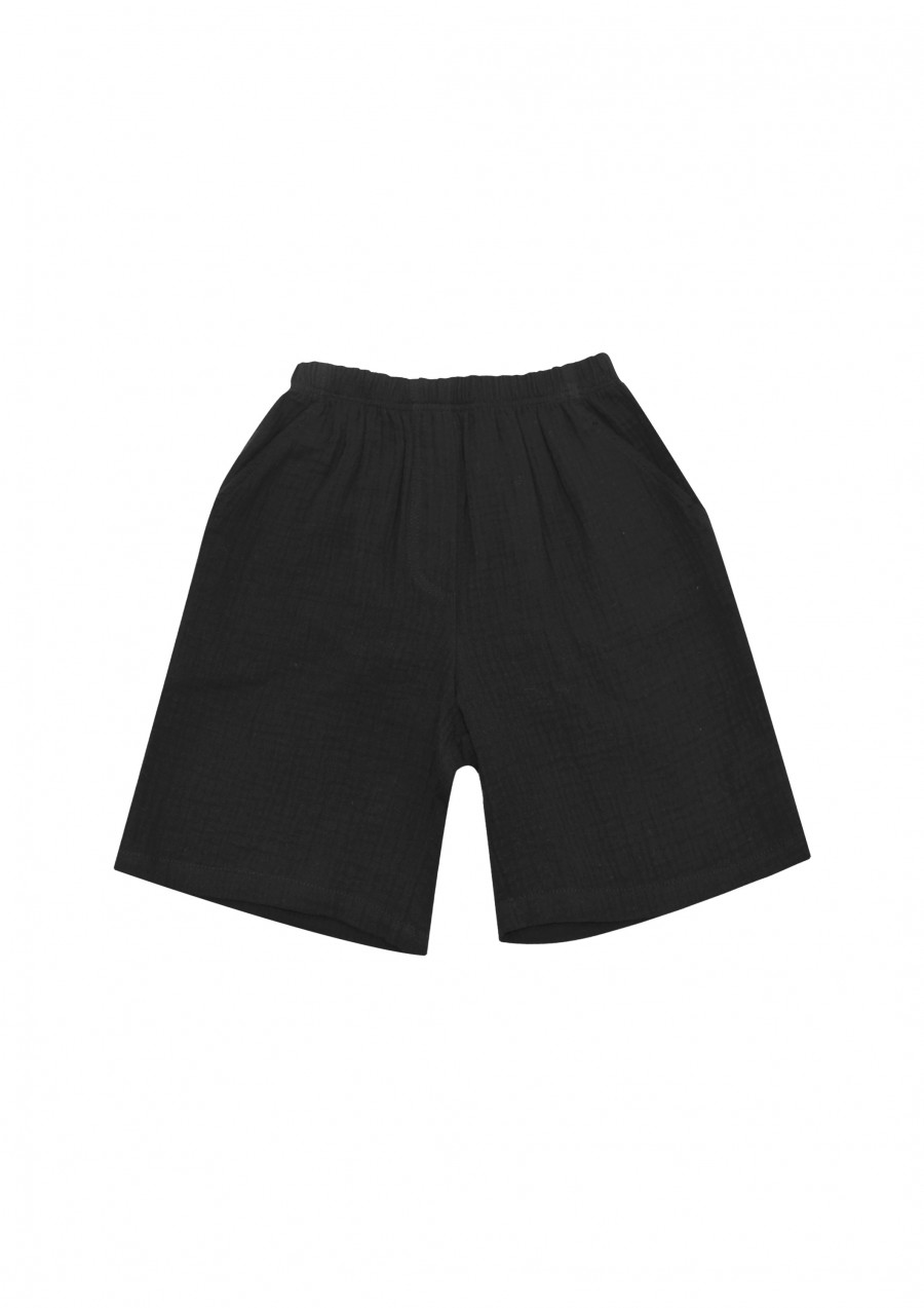 Shorts black muslin for boys SS21254