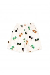 Shorts cotton off-white with ping pong print