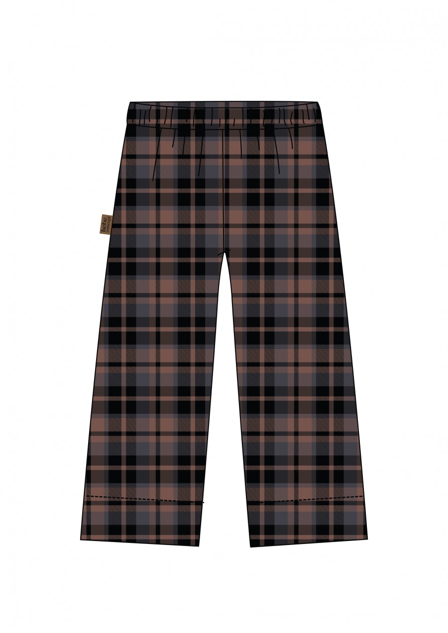 Pants brown checkered flanel FW24219