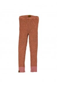 Leggings pink merino wool ribbed