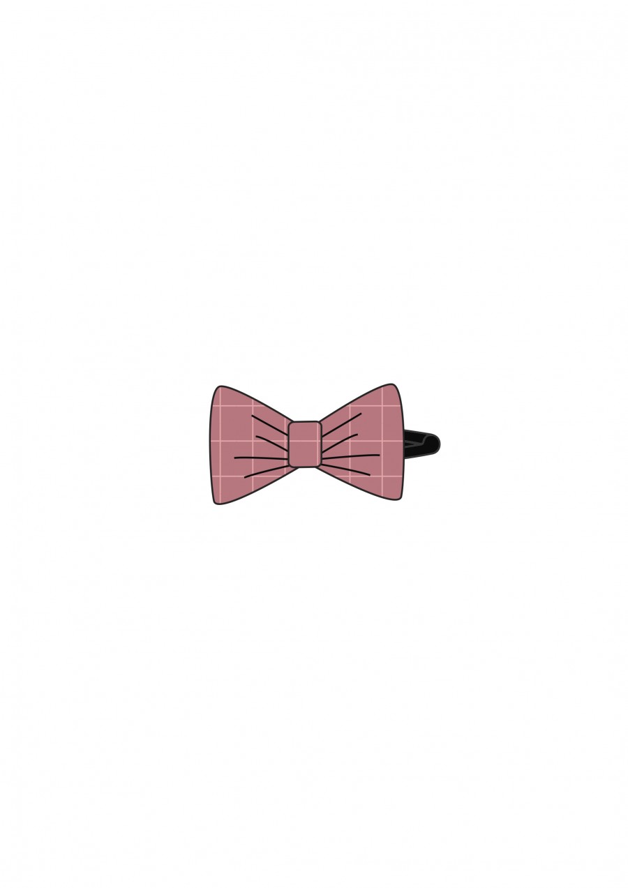 Hair pin pink checkered FW21085