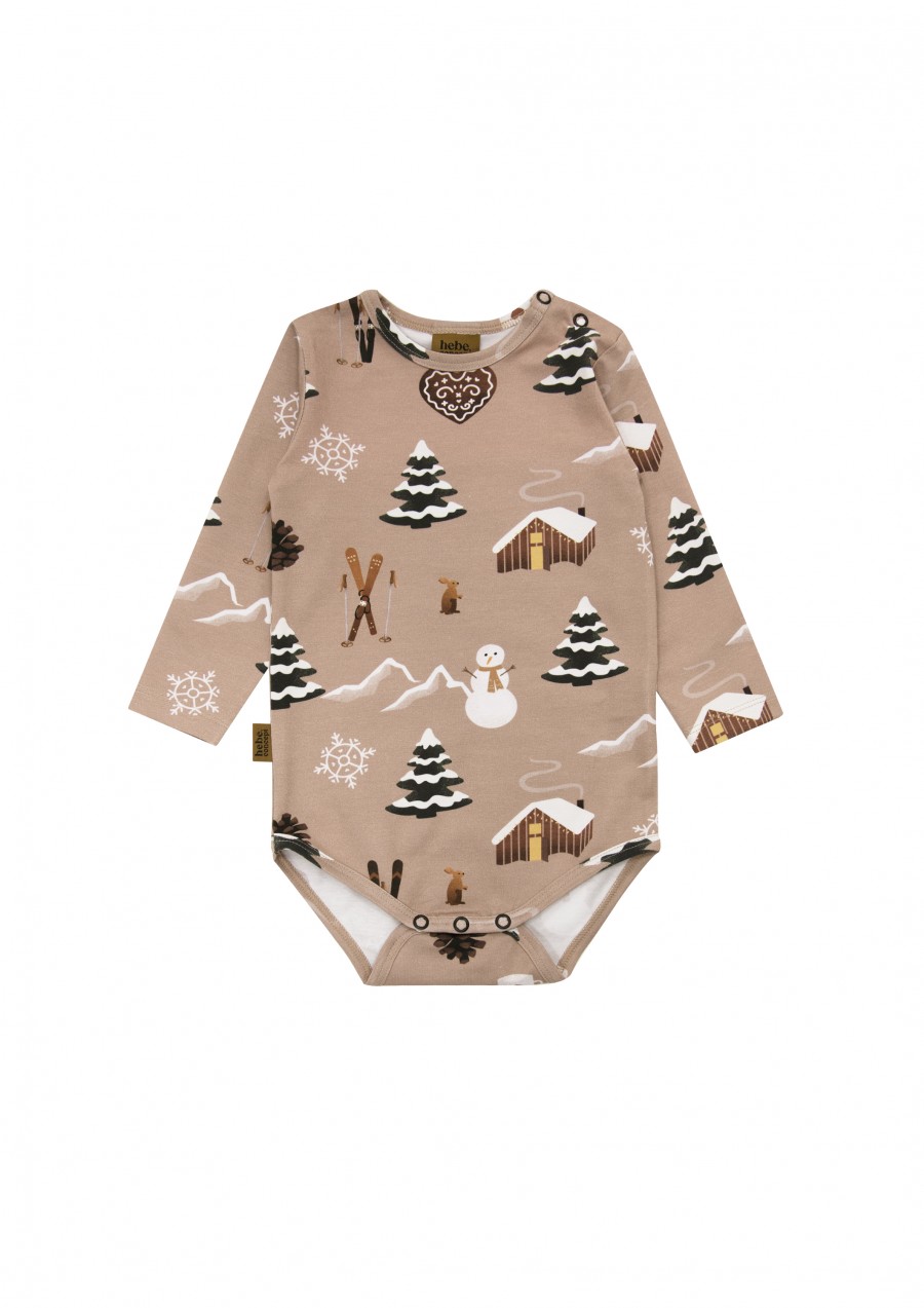 Body with allover Winter cosy print FW24168