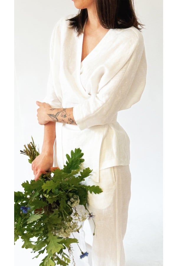 Blouse white linen 05001_S25419