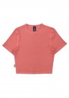 Crop top faded red ribbed for female SS23098